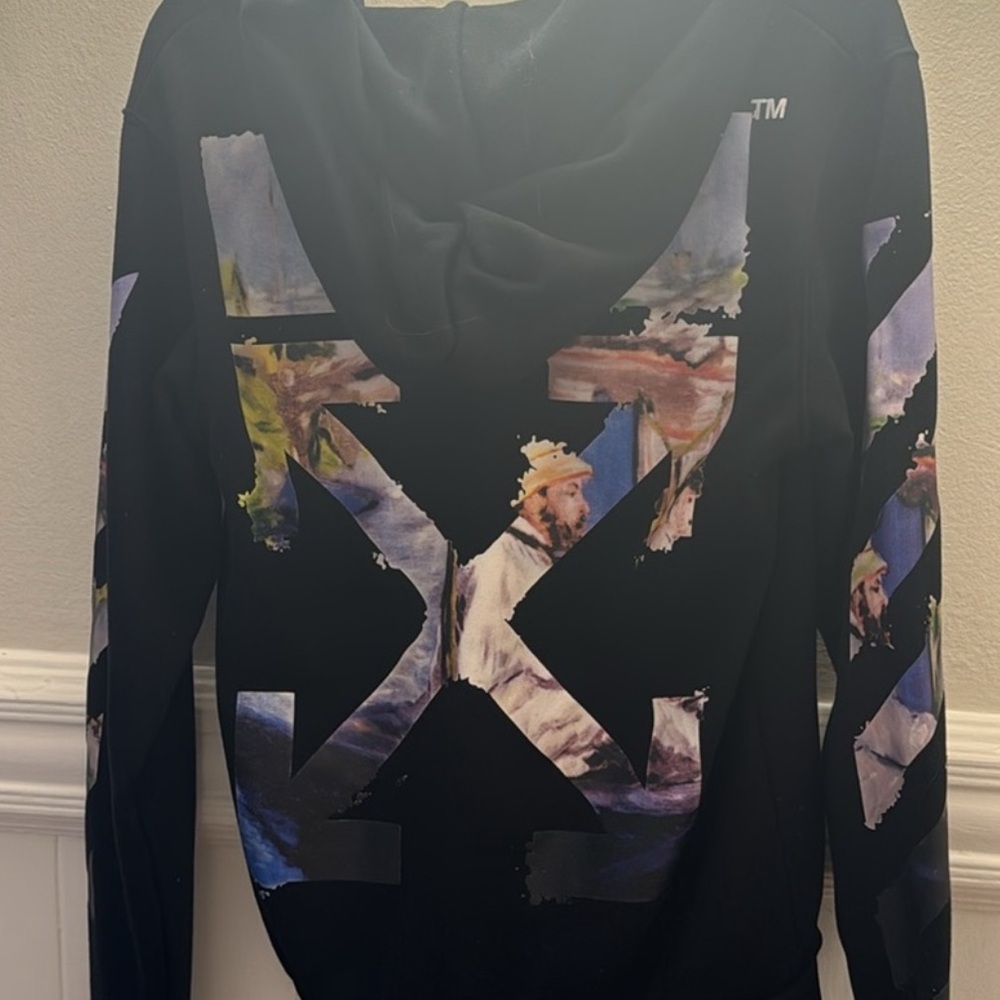 off white zip up hoodie